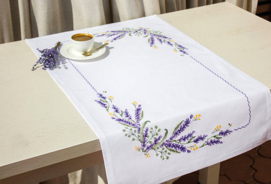Table Topper - Cross Stitch Kit Table Cloth, FM012 - Luca-S Table Topper Kits