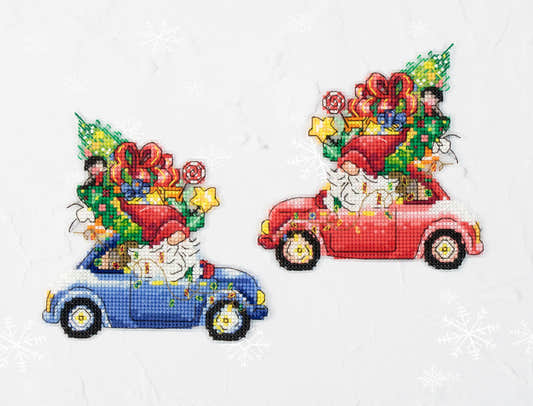 Toys Cross Stitch Kit Luca-S - The Gift Car, JK035 - Luca-S Cross Stitch Toys