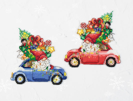 Toys Cross Stitch Kit Luca-S - The Gift Car, JK035 - Luca-S Cross Stitch Toys