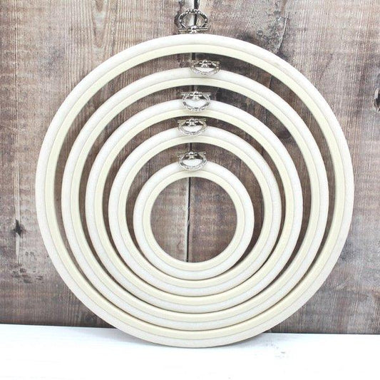 White Embroidery Round Hoop - Nurge Flexible Hoop, Round Cross Stitch Hoop - Luca-S Hoops